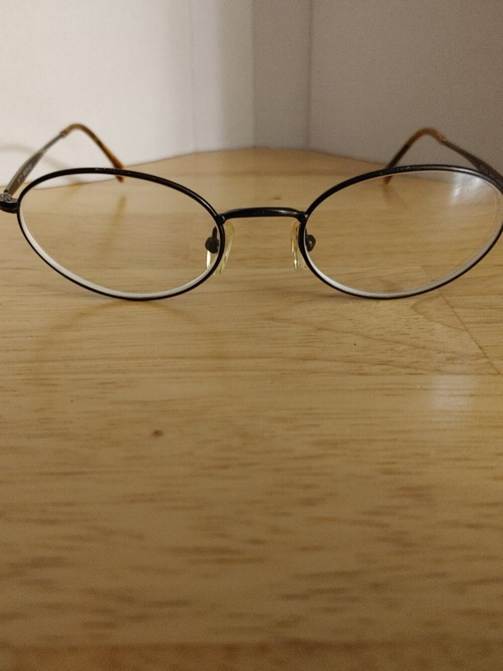 Vintage MODO 164 Black Rim Metal Oval Glasses Made in Italy
